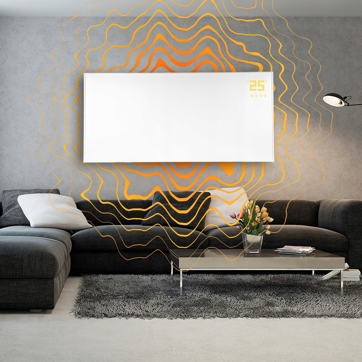 Grzejnik Na Podczerwień Promiennik IR WiFi Pilot Termostat 770W Ultra Slim