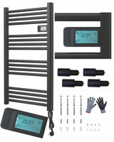 Grzejnik Łazienkowy Aluminium Drabinka Elektryczny Programator Czarny 500 W