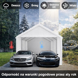 Namiot Garażowy Wodoszczelny Polietylenowy Odporny na Rozerwanie Biały 3x6m
