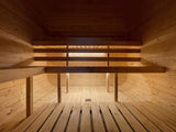 Sauna Ogrodowa Quadro 240 cm Zestaw Szwedzkie Drewno z Piecem HARVIA PC90