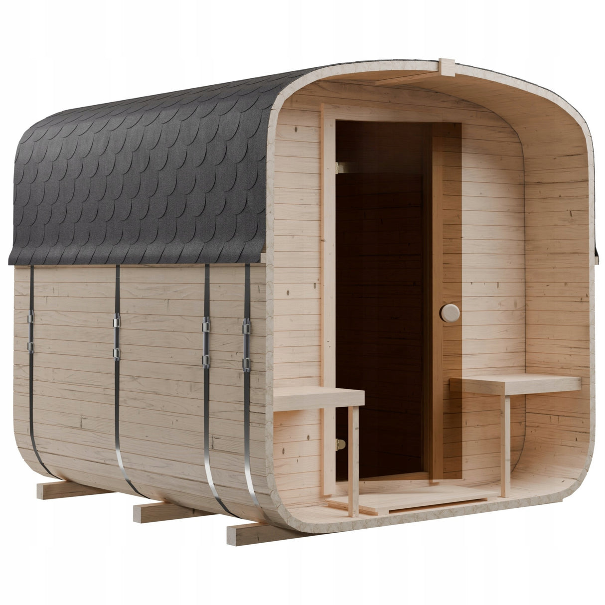 Sauna Ogrodowa do Samodzielnego Montażu Szwedzkie Drewno Quadro 240 cm