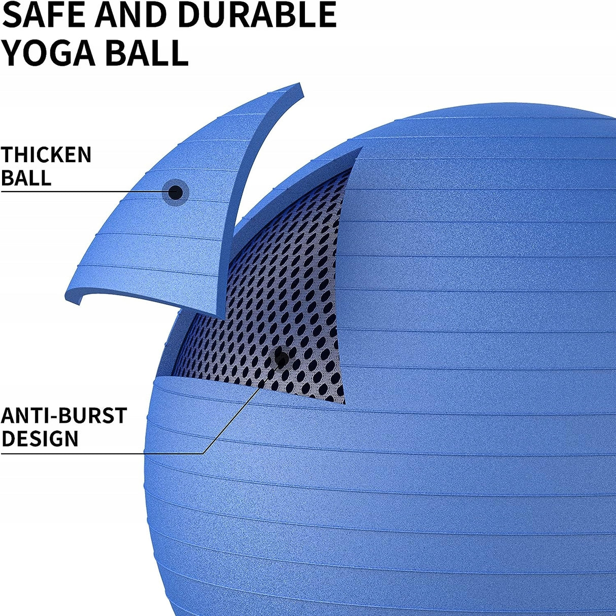 Piłka Fitness Gimnastyczna Ćwiczeń + GRATIS POMPKA 65CM średnica Fioletowa