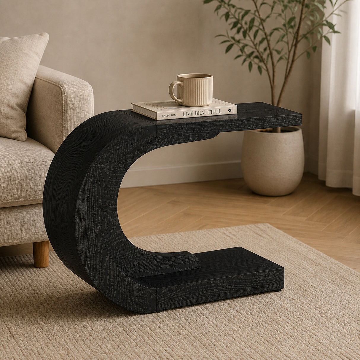 Stolik Konsolowy Kompaktowy HOGA-HL0293 109,9x33,7x74,3 cm Czarny Elegancki