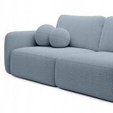 Sofa Rozkładana z Funkcją Spania Pojemnikiem Niebieska 238x103cm Tkanina