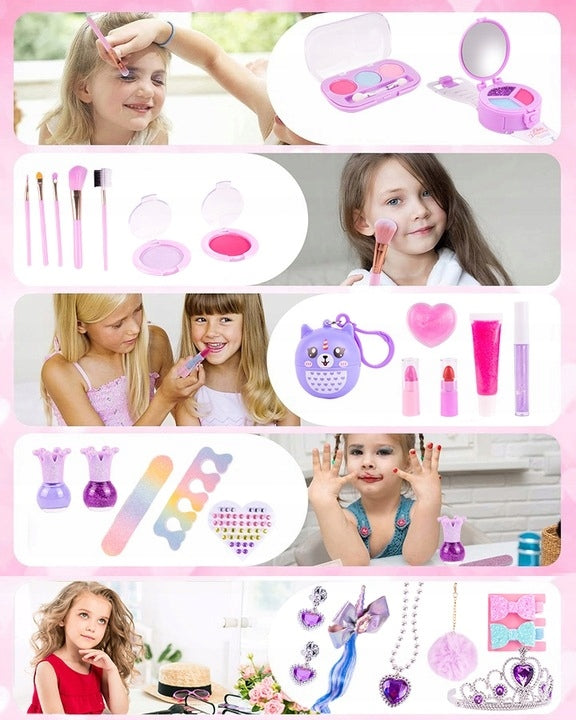 Zestaw Kosmetyków do Malowania Makijażu Torebka Makeup Manicure dla Dzieci