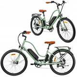 Rower Elektryczny Trekkingowy Zielony 250W 36V 15.6Ah 25km/h Koło 26" Cali