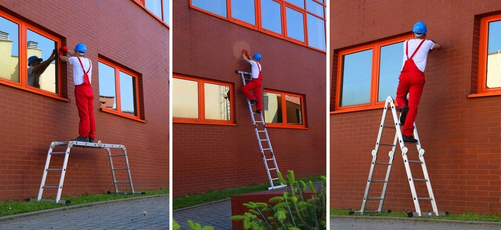Drabina Aluminiowa Przegubowa Składana Wielofunkcyjna 4x3 + Podest