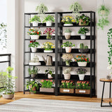 Regał 6-Poziomowy 190x80x30cm 2 Sztuki Czarny HOGA-YS0238 Przestronne Półki