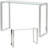 Stół Konsolowy Stolik 120x40x78cm Metal Szkło Rama ze Stali Nierdzewnej