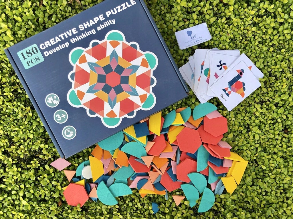 DREWNIANA UKŁADANKA PUZZLE MONTESSORI TANGRAM 155e