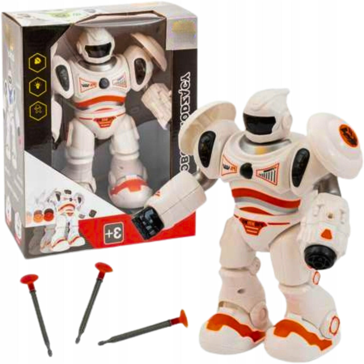 Robot Chodzący Przedszkolaka Zabawka dla Dzieci Pomarańczowy