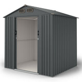 Domek Ogrodowy z Dwuspadowym Dachem Metalowy Czarny 185x157cm 2,67m² POVES