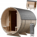 Sauna Ogrodowa Beczka Zestaw Szwedzkie Drewno 240 cm z Piecem HARVIA PC90