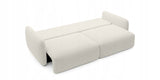 Sofa Rozkładana z Funkcją Spania Pojemnikiem Kremowa 238x103cm Tkanina
