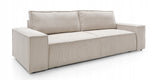 Sofa Rozkładana z Pojemnikiem na Pościel Sztruksowa Jasnobeżowa 257x102cm