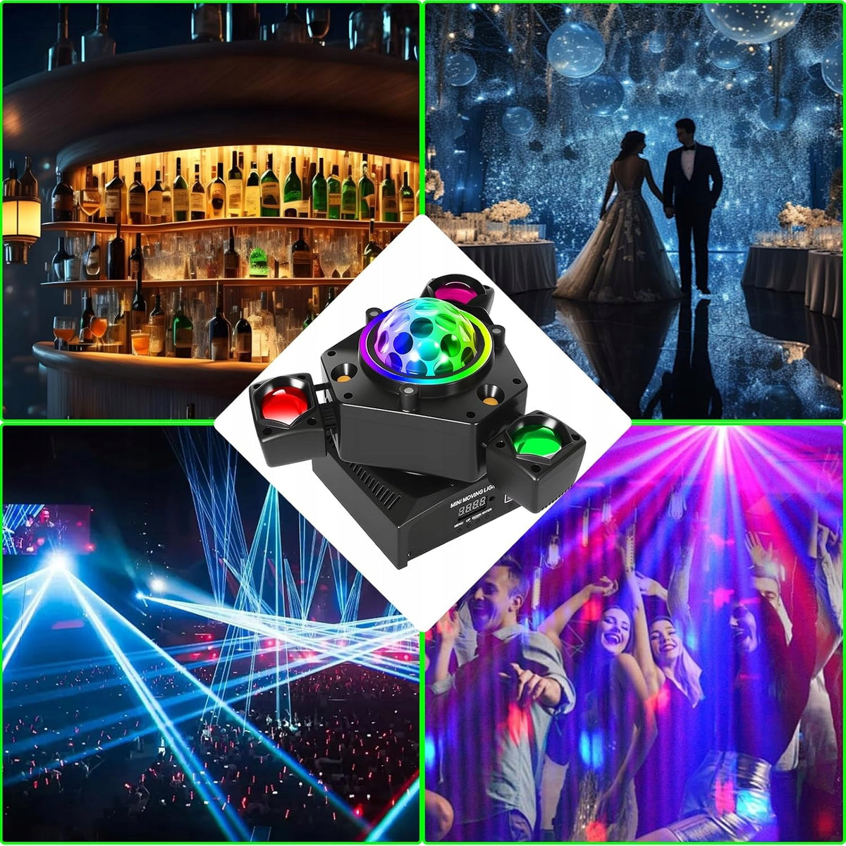 Światło Sceniczne LED RGBW 150 W Aktywowany Dźwiękiem z Pilotem DMX512