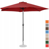 Duży Okrągły Parasol Ogrodowy Balkonowy Uchylny Z Korbką Śr.300Cm Bordowy
