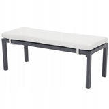 Ławka Ogrodowa Monti 120x45x41 cm Biały Czarny Lekka Aluminiowa Rama