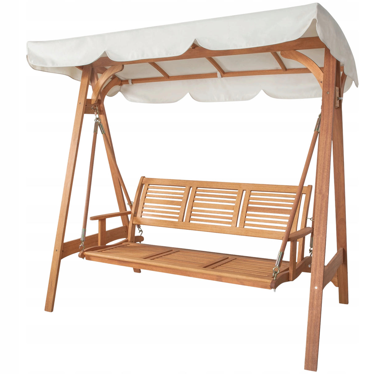 Huśtawka Ogrodowa Eukaliptus Poliester Dwuosobowa 200x113x190 cm 295 KG