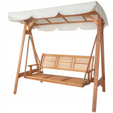 Huśtawka Ogrodowa Eukaliptus Poliester Dwuosobowa 200x113x190 cm 295 KG