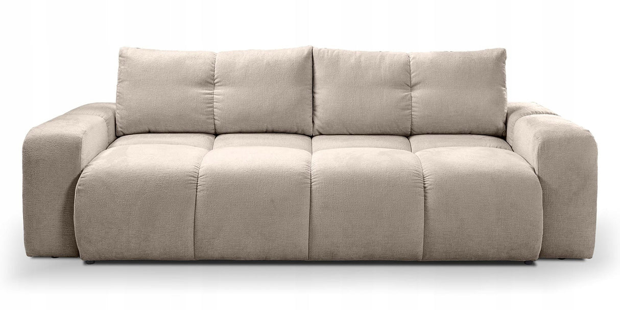 Sofa z Funkcją Spania i Pojemnikiem Beżowa Tkanina Perfect Harmony 59