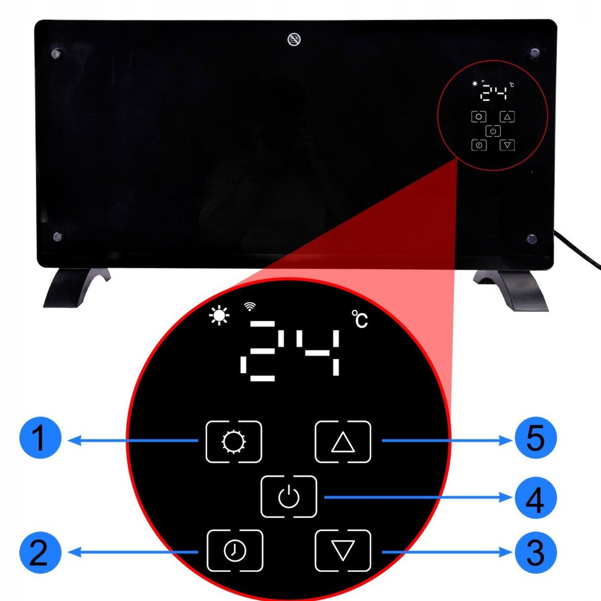Grzejnik Konwektorowy Led Eco WiFi Termostat Konkwektor Eco Elektryczny