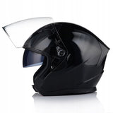 Kask Motocyklowy Otwarty Ochronny Chopper Skuter Czarny Połysk Rozmiar L
