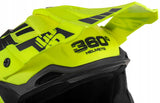 Kask Cross Enduro S Fluo Żółty MTB Quad Lekki Daszek Homologacja EU