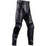 Motocyklowe Spodnie Skórzane Czarno Ochronne Stylowe UNISEX Rozmiar L