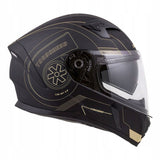 Kask Motocyklowy + Czarna Szyba Czarno - Złoty CASSIDA 3.0 GOLD XS