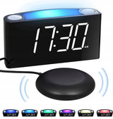Alarm Budzik Duży Wyświetlacz 7 Kolorów Z Ładowarką USB Regulacja Jasności