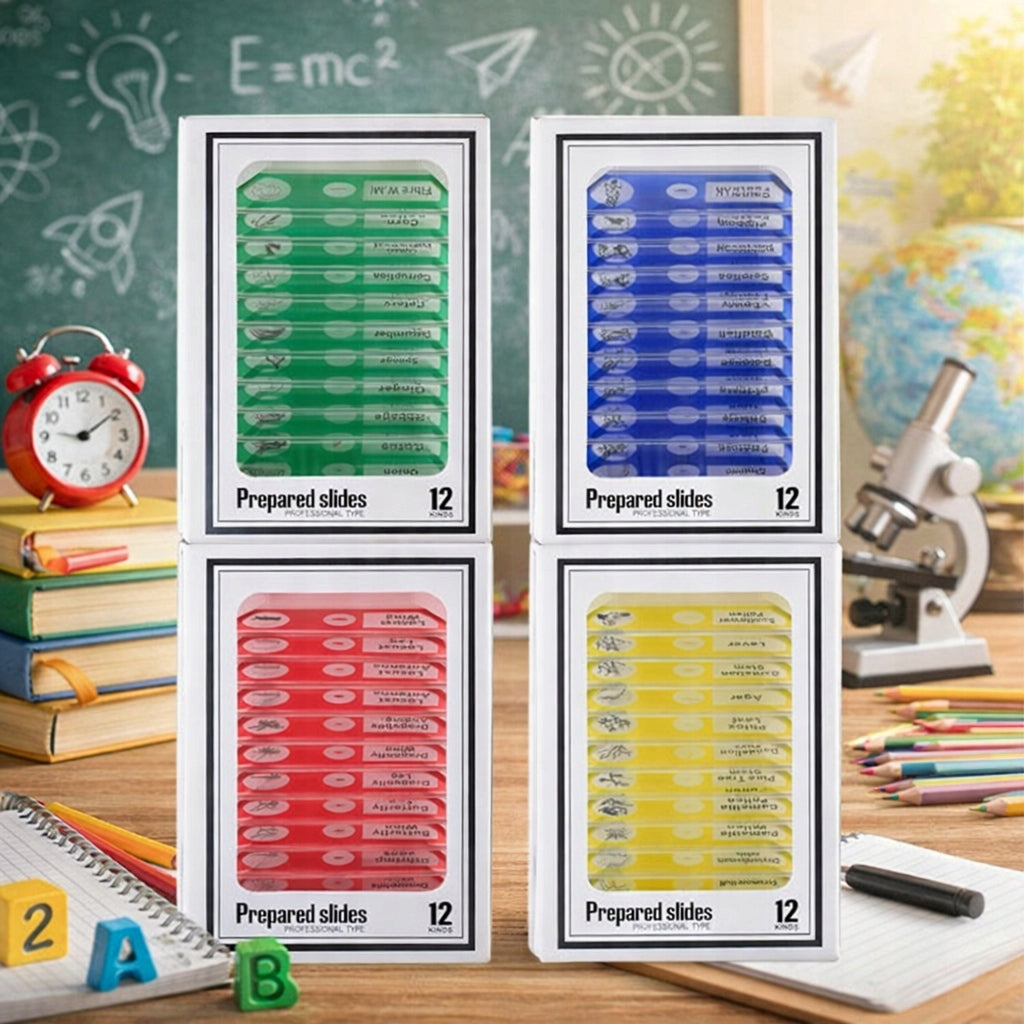 Szkiełka Próbówki Mikroskopowe Próbki Edukacyjne Zestaw 48 Sztuk Próbówek