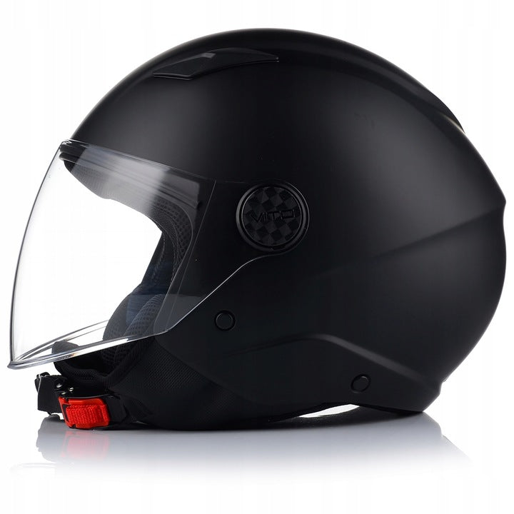 Kask Motocyklowy Otwarty CHOPPER Otwierany VITO UNO Czarny Mat XS
