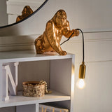 Lampa Goryl Harambe Złota Stołowa Unikatowa Mosiądz 21 cm Funkcjonalna