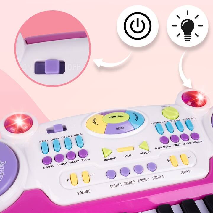 Pianino Keyboard Duży Organy Krzesełko Nagrywanie 24 Klawisze dla Dzieci