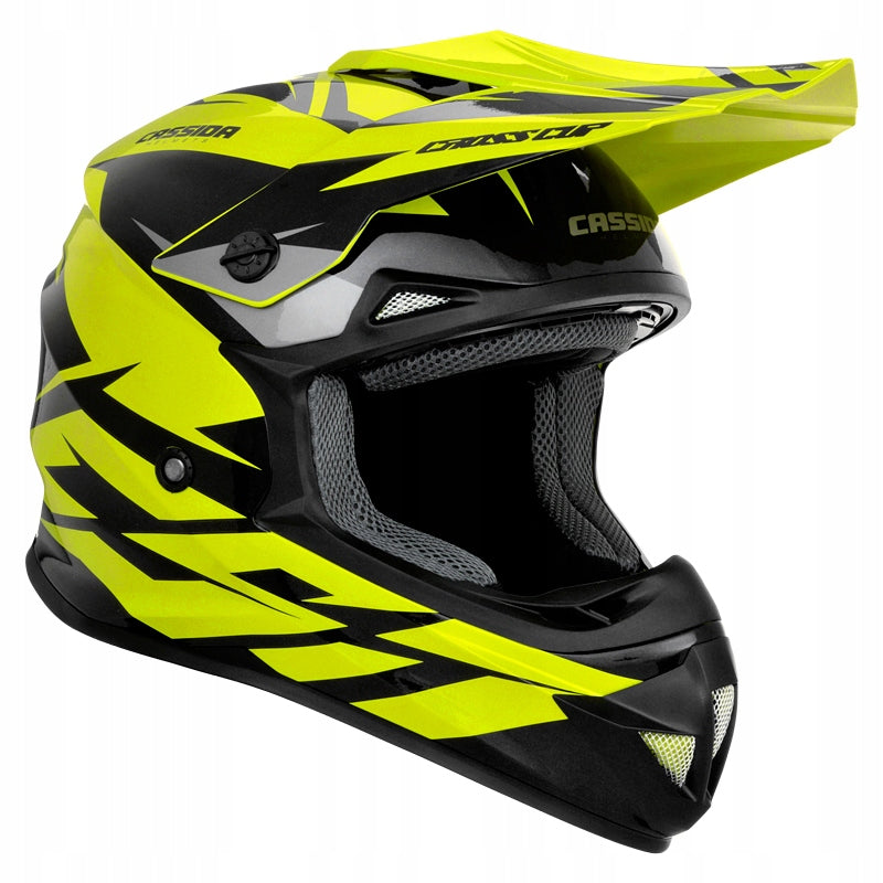 Kask Motocyklowy Cassida Cross CUP/TWO HI VIS Zielony Crossowy L