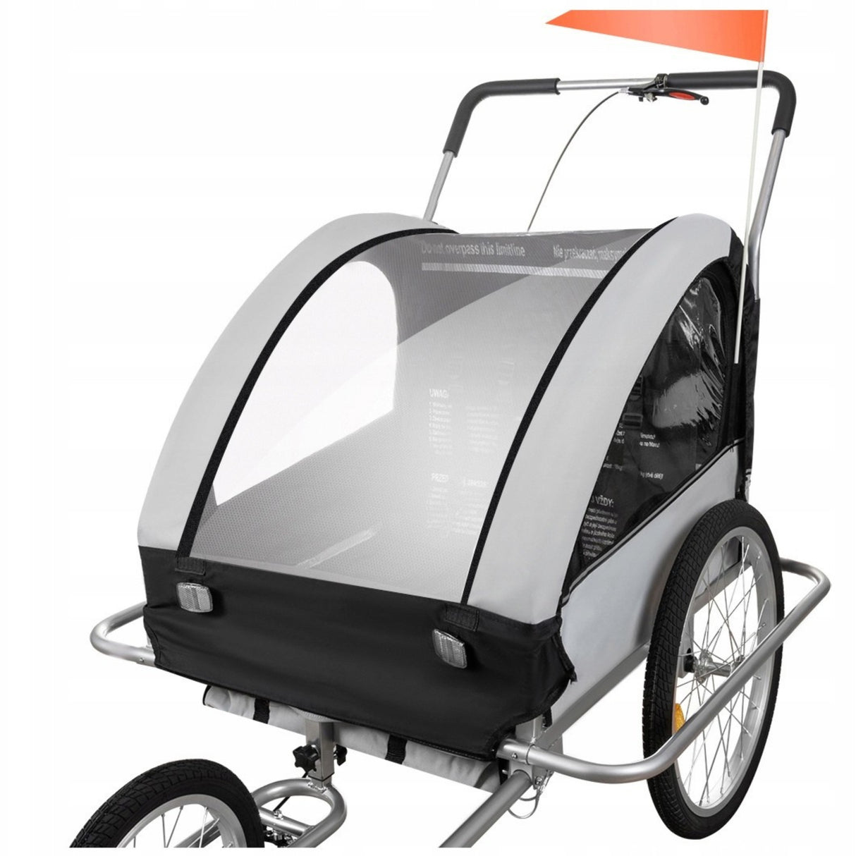 Przyczepka Rowerowa Transportowa Jogger do Roweru 2 Osobowa 3w1 dla Dzieci