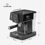 Ekspres do Kawy Kolbowy Ciśnieniowy Klarstein Libeica 19 Bar 1350W Czarny
