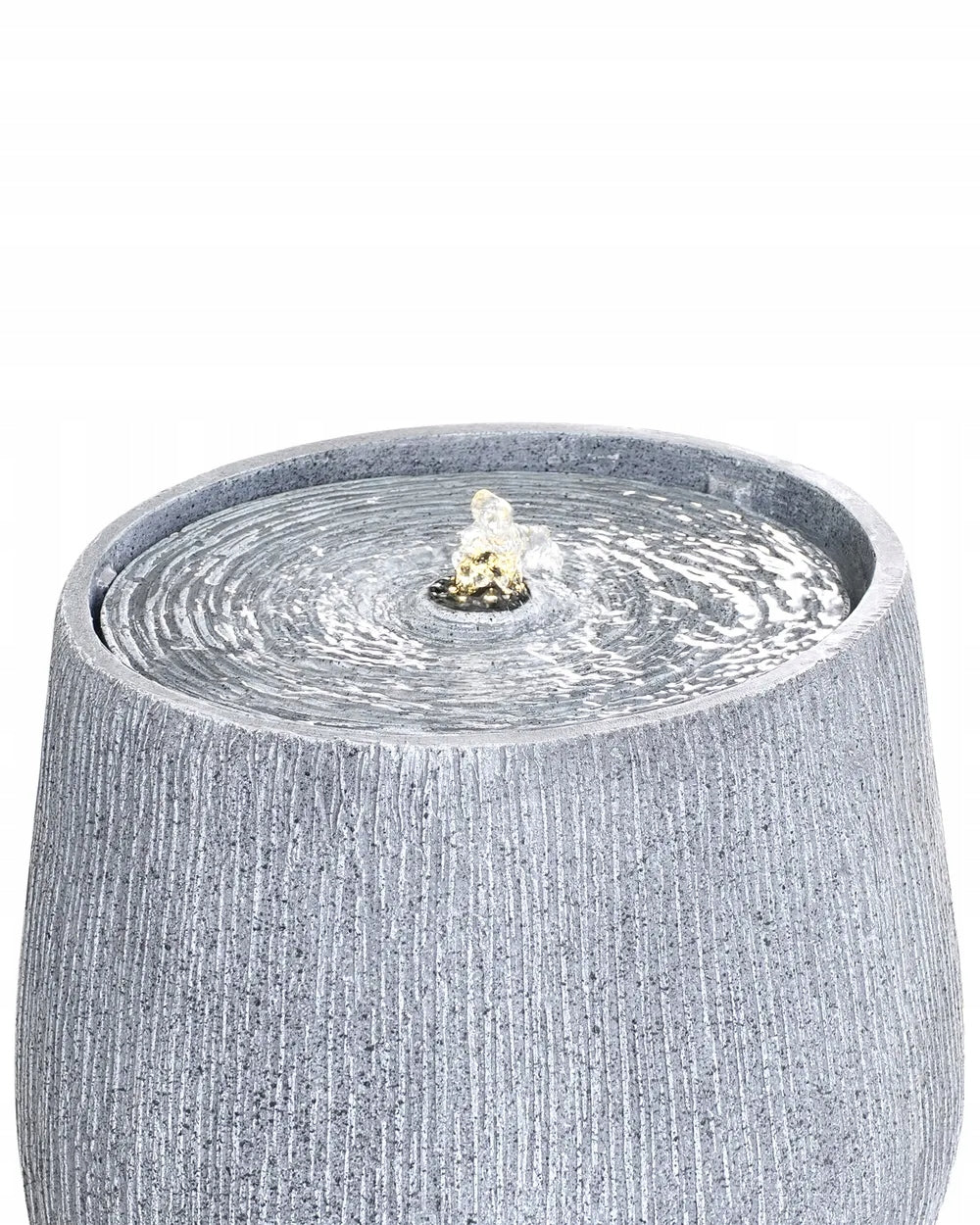 Fontanna Ogrodowa LED Dekoracyjna Wodna Szara Żywica IP68 Taras Balkon
