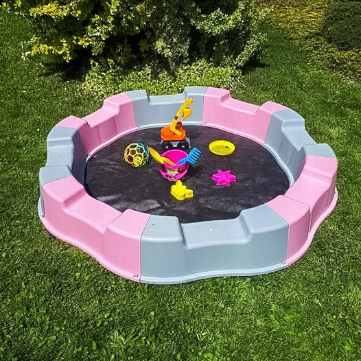 Duża Piaskownica Różowo Szara Plastikowa 12m + GRATIS + Dł 160Cm