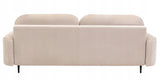 Sofa Rozkładana z Pojemnikiem na Pościel Welurowa Salonowa Beżowa 244x102cm