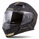 Kask Motocyklowy + Czarna Szyba Czarno - Złoty CASSIDA 3.0 GOLD L