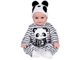 Lalka Chłopiec jak Żywa Ubrana Kombinezon Miękka Urocza Panda Prezent 45 cm