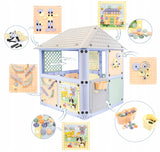 Domek Ogrodowy Dla Dzieci 6 Paneli Zabaw 128 x 115 x 106 cm 6W1 Plac Zabaw