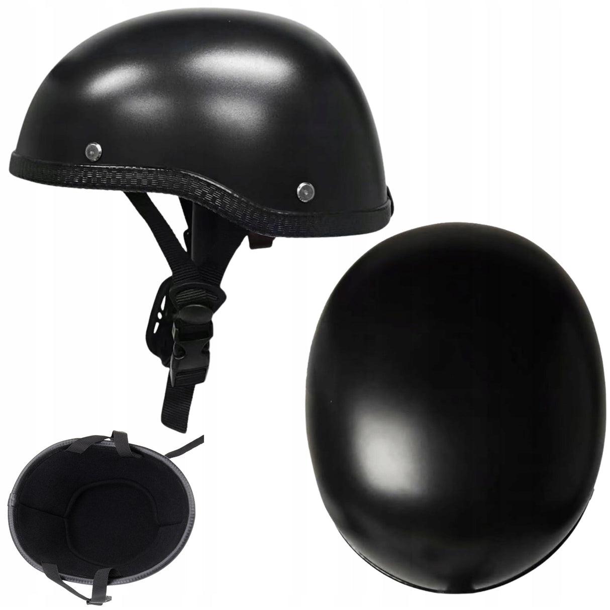 Kask Motocyklowy Rowerowy Skuterowy Matowy Półkask Do Obwodu Głowy 54-60 cm
