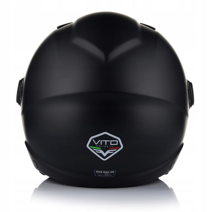 Kask Motocyklowy Otwarty CHOPPER Otwierany VITO UNO Czarny Mat XS