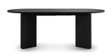 Stół Rozkładany Owalny Dwa Wkłady Powiększające Blat 140-200 x 90 cm Czarny