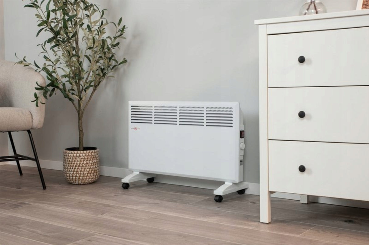 Grzejnik Konwektorowy Elektryczny Energooszczędny z Termostatem 2000W Biały
