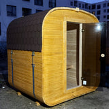 Sauna Ogrodowa Quadro 180 cm Zestaw z Piecem HARVIA PC70 i Balią 120 cm