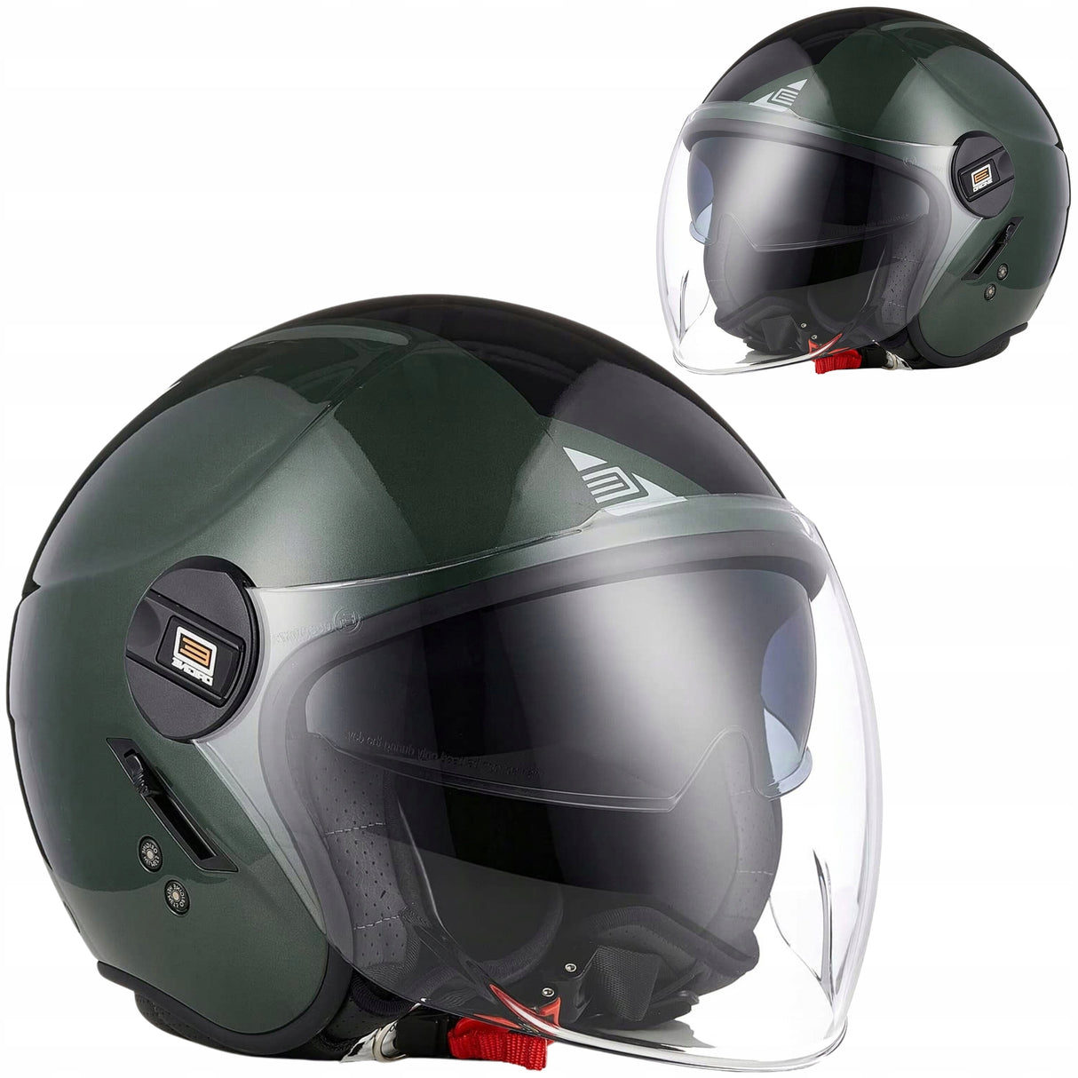 Kask Motocyklowy ORIGINE Jet Czarny Rozmiar S 55-56 cm Podwójny Wizjer ECE